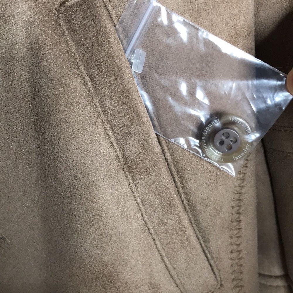 NWOT Laundry by Shelli Segal Faux Suede Faux Fur Waterfall Jacket Size Medium - Picture 6 of 15